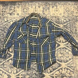 Blue and Green Vintage Flannel